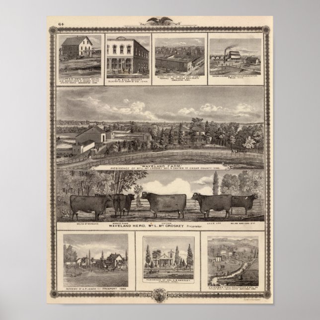 Póster Empresas, residências, Condado de Cedar (Frente)