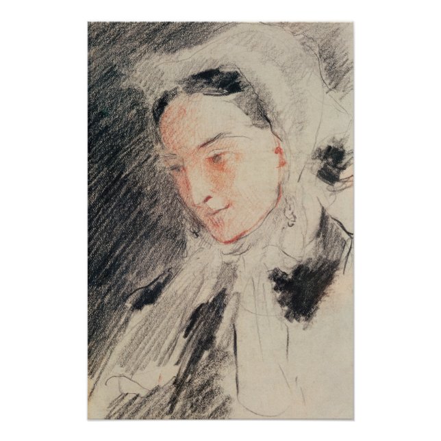 Póster Empress Eugénie (giz preto e vermelho) (Frente)