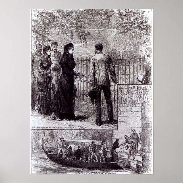 Poster Empress Eugenie visitando o túmulo de Napoleão I (Frente)
