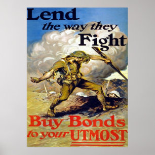 Póster Empreste a maneira que lutam a guerra mundial 1.