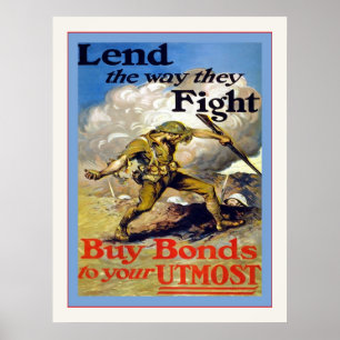 Póster Empreste a maneira que lutam a guerra mundial 1 do