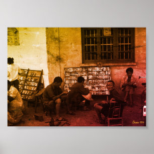 Poster Empréstimo de livros Changsha da China vintage