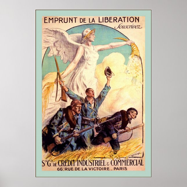 Póster Emprunt de la Libertação ~ Vintage Francês WW1 (Frente)
