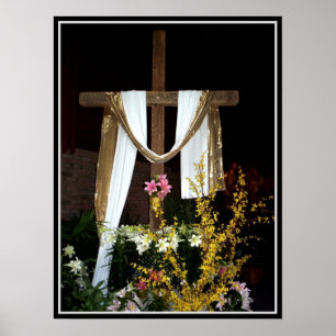Póster Empty Easter Cross of Jesus' Resurrection