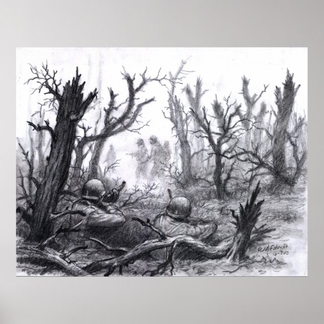 Póster Empurra numa patrulha alemã (Frente)