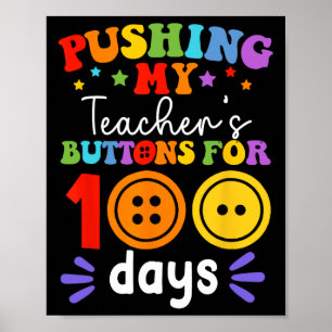 Poster Empurrando os botões do meu professor por 100 dias