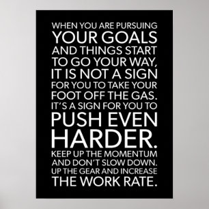 Poster Empurre mais forte - Motivação bem-sucedida