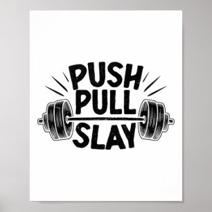 Poster Empurre Puxar Largura Elevador de Peso Bodybuildin