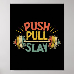 Poster Empurre Puxar Largura Elevador de Peso Bodybuildin