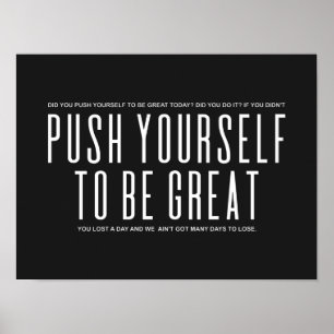 Poster Empurre-Se Para Ser Excelente Citação Motivaci