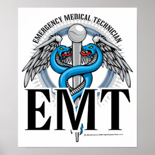 Póster EMT Caduceus Blue