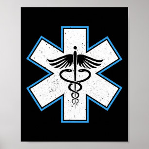 Poster Emt Paramedic Star - Caduceus Ems First Responder