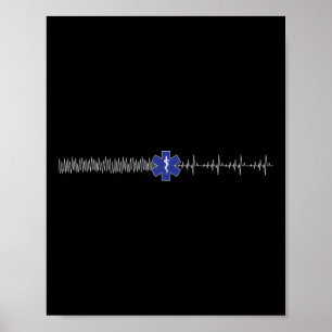 Poster EMT Paramedico EMS Emergência Fibrilhação de Emerg