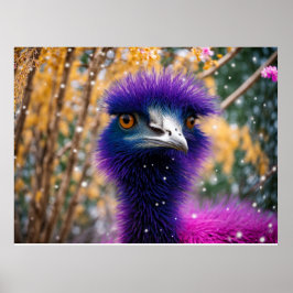 Poster Emu roxo na neve