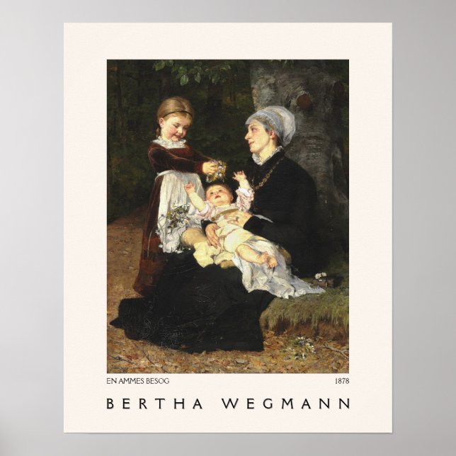 Poster En Ammes Besøg Fine Art Bertha Wegmann Museum (Frente)
