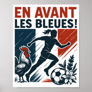 Poster En Avant Les Bleues – Seleção Francesa de Futebol 