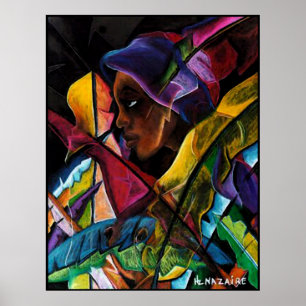 Póster En Vitraux de Haitienne mim - liquide do verre do