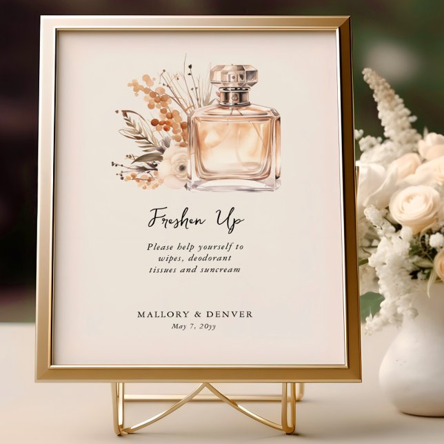 Poster Encaixe novamente o sinal de restauração do Casame (Freshen Up Sign from Romantic Wedding signs collection by Darling & May)