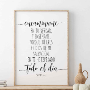 Poster Encamíname En Tu Verdad, Y Enséñame. Salmos 25:5