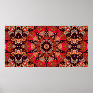 Poster Encaminhamento sem costura de luxo com mandala - e