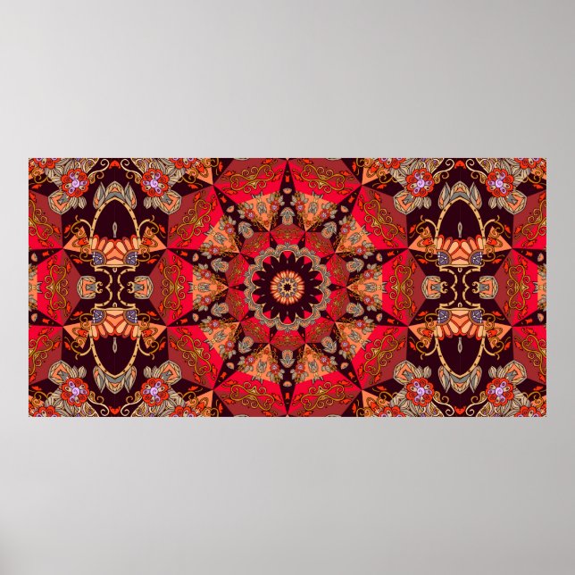 Poster Encaminhamento sem costura de luxo com mandala - e (Frente)