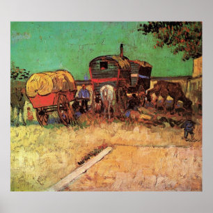 Póster Encampamento de ciganos com caravanas