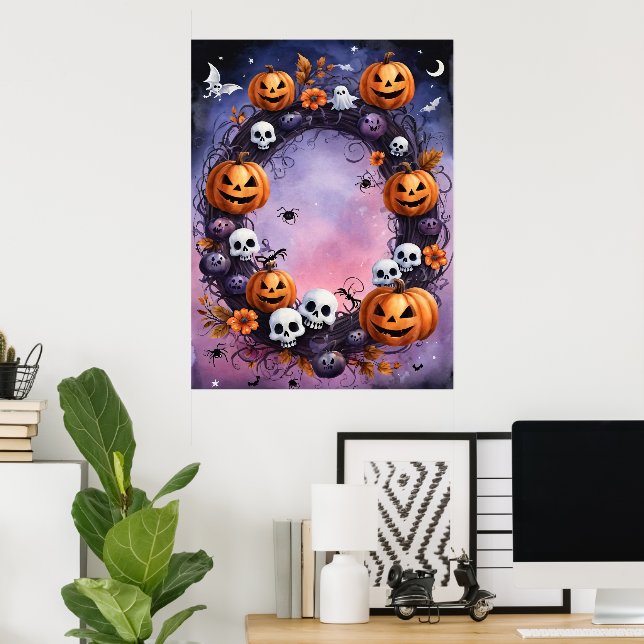 Poster Encantada Halloween Wreath (Escritório em casa)