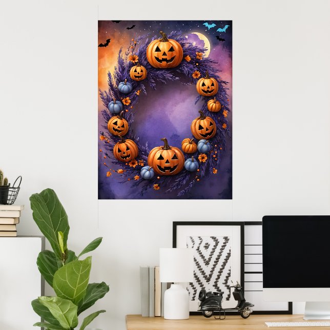 Poster Encantada Halloween Wreath (Escritório em casa)