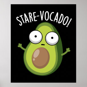 Poster Encantado Encantado Avocado Pun Dark BG
