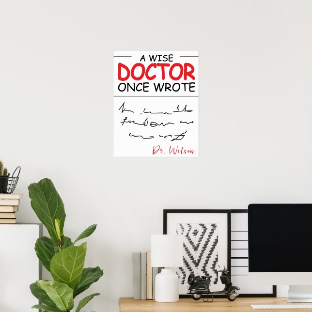 Poster Encantado Personalizado Doutor Engraçado Médico En (Escritório em casa)
