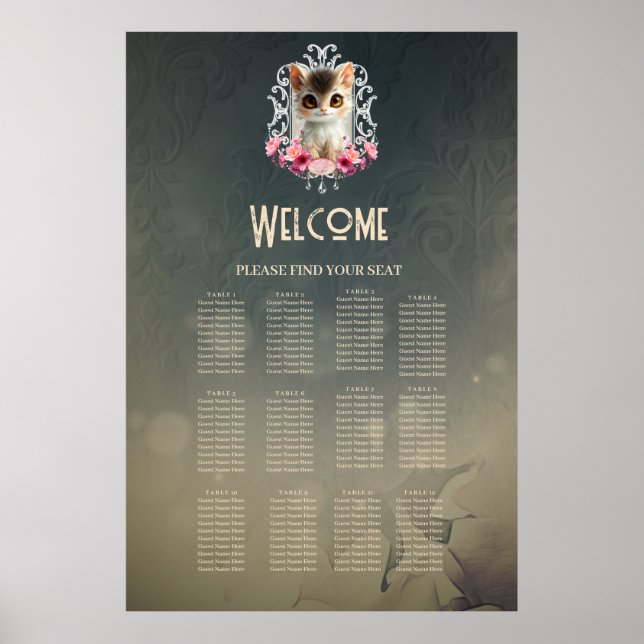 Poster Encantador, gatinho fofo (Frente)