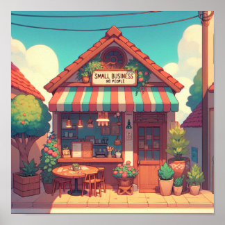 Poster Encantadora Arte de Animação para Pequenas Empresa