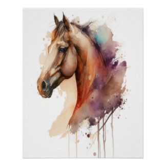 Póster encantadora Arte de Parede de Cabeça de Cavalo.
