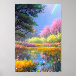 Poster Encantadora e Colorida Delícia do Pântano