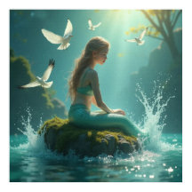 Encantadora Sereia Doce Sentada Sob O Sol