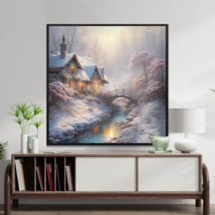 Poster Encantadora Vintage Dia de Inverno Arte