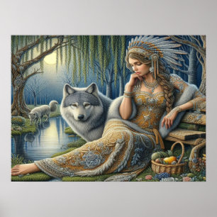 Poster Encantamento Ligado na Floresta Mística24x18
