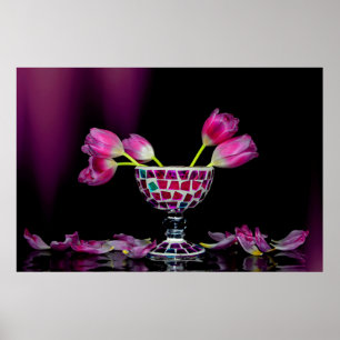 Poster Encanto de tulipas em rosa
