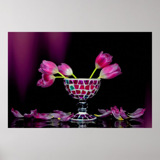 Poster Encanto de tulipas em rosa (Frente)