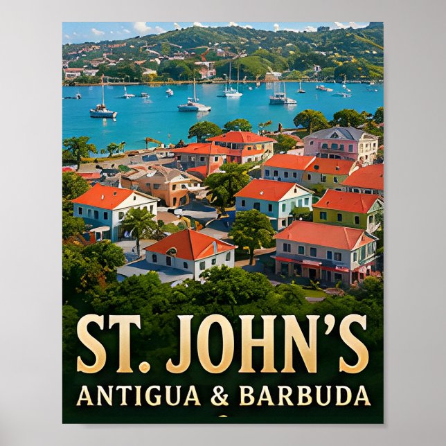 Poster Encanto do Caribe e da Ilha de St. John's (Frente)