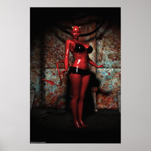 Poster encarnado do Pin-Acima da mulher do diabo
