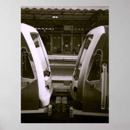 Poster Encerramento de dois comboios na plataforma de est