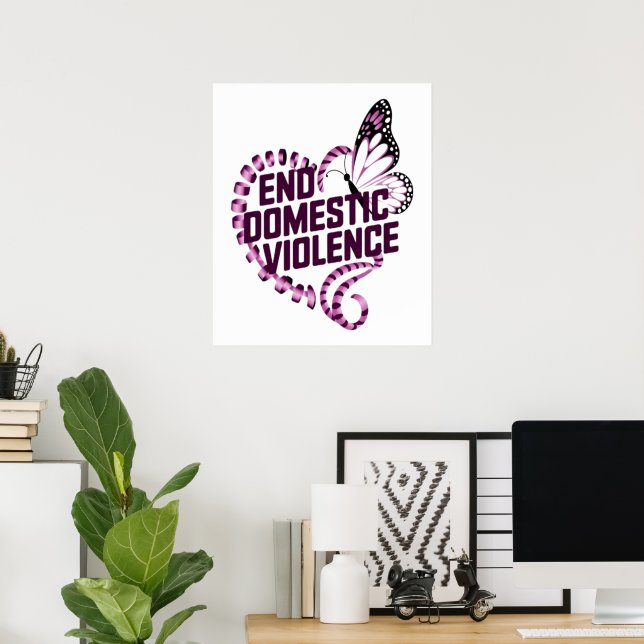 Poster Encerrar Violência Doméstica (Escritório em casa)
