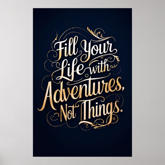 Poster Encha sua vida com aventuras, não coisas (Frente)
