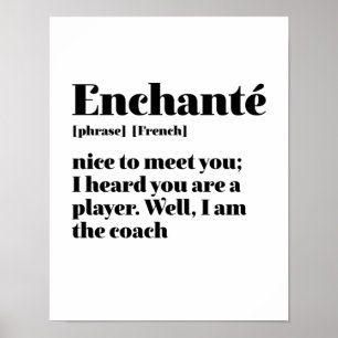 Poster Enchante Francês Inspiracional Prazer Em Conhecê