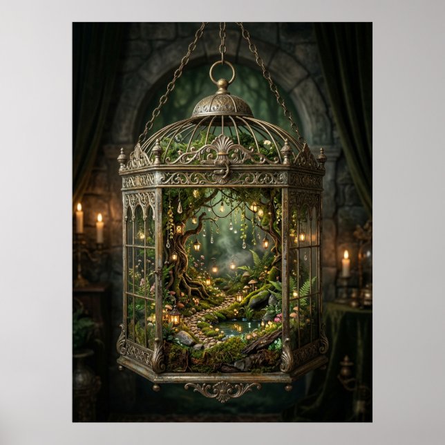 Poster Enchanted Forest in Birdcage (Frente)
