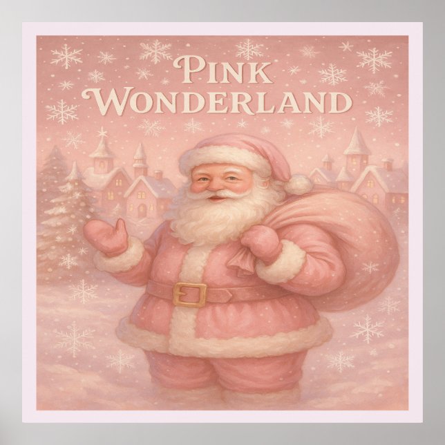 Poster Enchanted Pink Wonderland Santa (Frente)