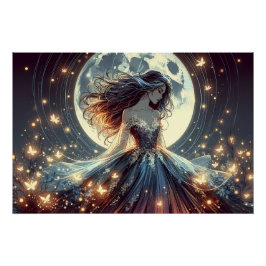 Póster Enchantress Borboleta ao Luar Fantasia