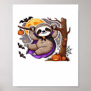 Poster Encher as emoções do Halloween Sloth Sobredimensio