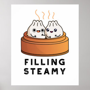 Poster Enchimento de Cute Dimsum Bao Pun Vazio